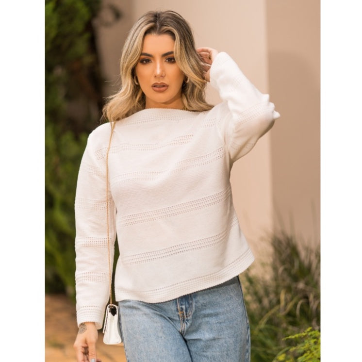 Blusa Feminina Moda Tricot Blusa Pérola (DANDARA)