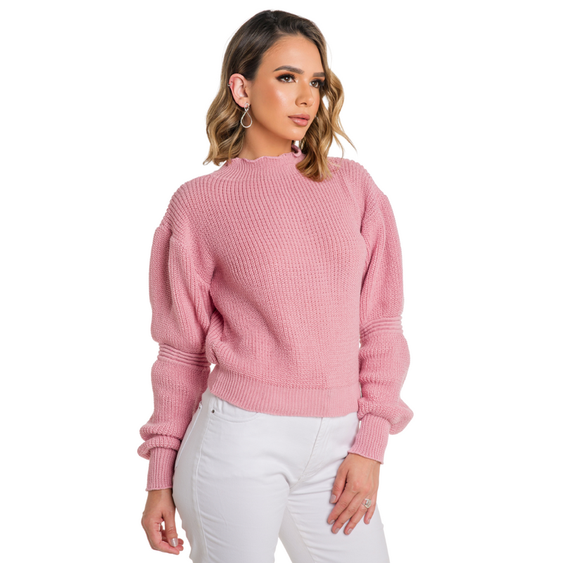 Blusa Feminina Trico Frio Inverno Manga Fofa